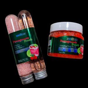 Pomegranate Punch Sugar Scrub, bath crystals and Shower Gel -New